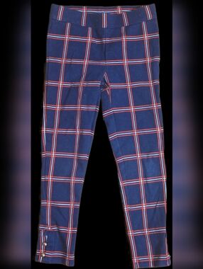 Size 6 Janie and Jack Merchant Marine Plaid Plaid Ponte Pants